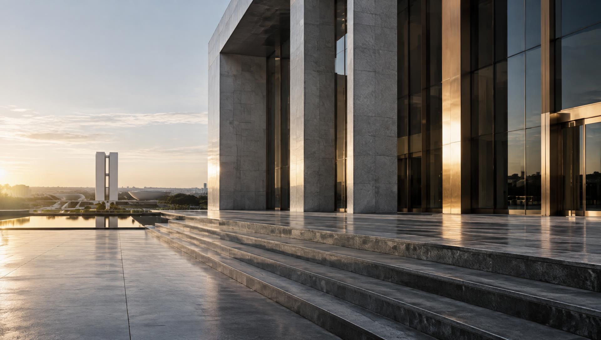 Arquitetura corporativa brasileira ao amanhecer